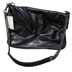 MG black purse envelope expandable chain shoulder bag purse has flaws Flaking
